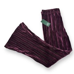 Wild Fable Women’s Ribbed Velvet Flare Pants Purple Size Medium